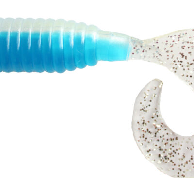 3" Blue Silver Flake Tail Fat Grubs