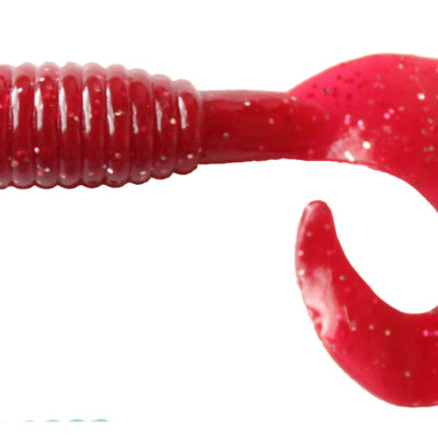 3" Strawberry Silver Flake Fat Grubs