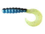 2" Black-n-Blue Chart Tail Grubs
