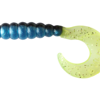 2" Black-n-Blue Chart Tail Grubs