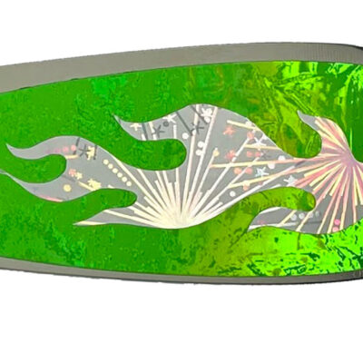 4.25″ Silver Flame Green Oil Slick Signature Dodger™