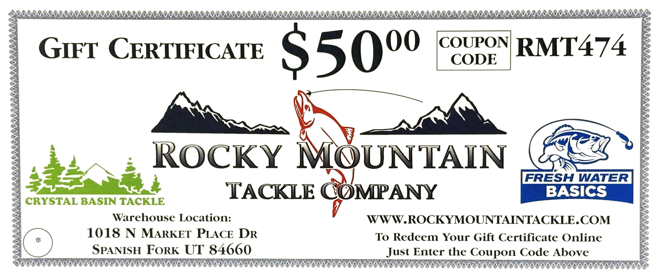 $50 Gift Certificate - Rocky Mountain Tackle