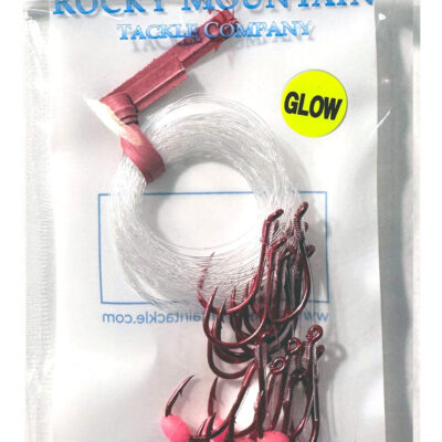 Pink Luminous  Bead 10 Pack Double Snelled Hooks